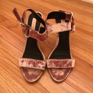 Topshop Pink Velvet Heels